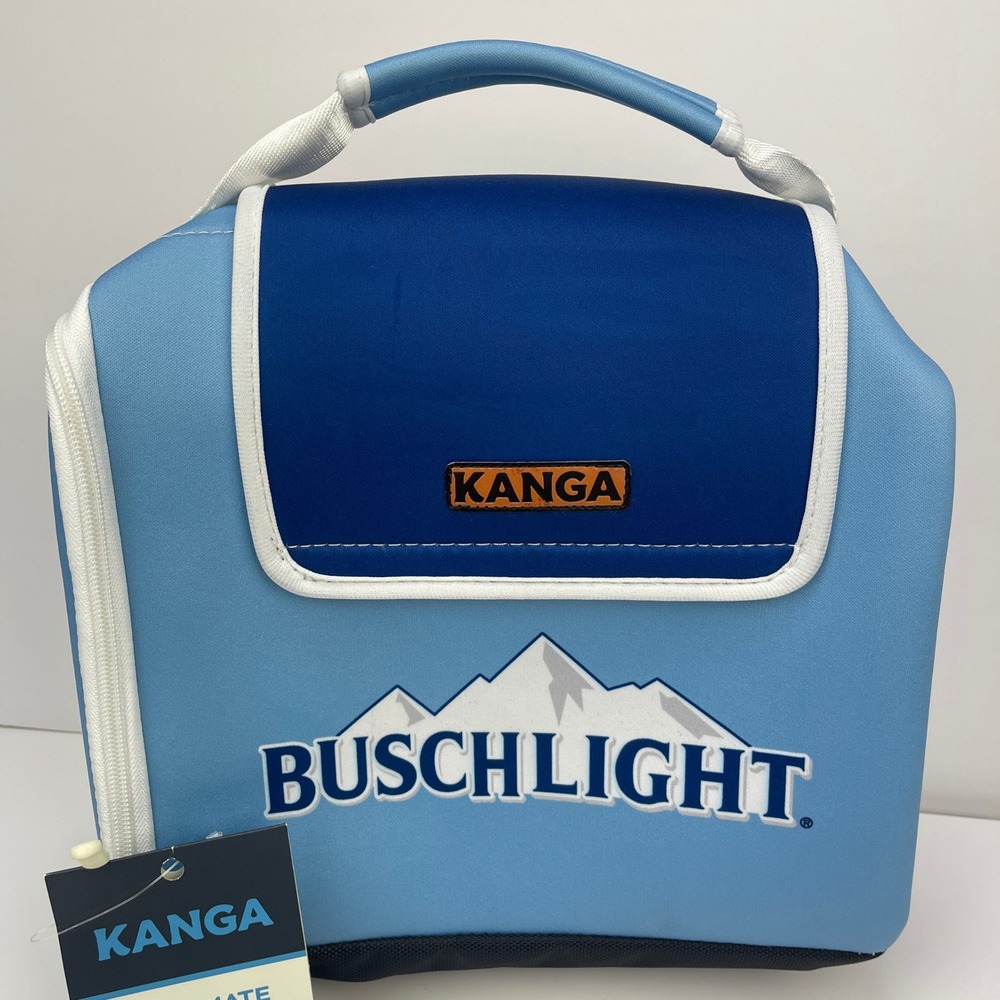 Busch Light Kanga Kase Mate 12 Pack Cooler Sleeve Blue Mountain Graphic NEW